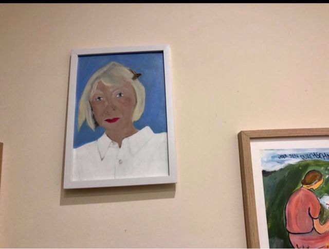 Joan Didion pintura original acrílico Cuadro A4