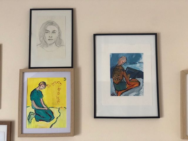 Joan Didion pintura original acrílico Cuadro A4