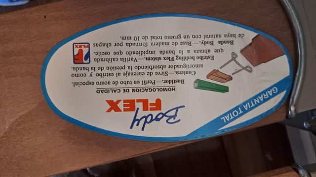 Somier FLEX con patas. Longitud 80 cm