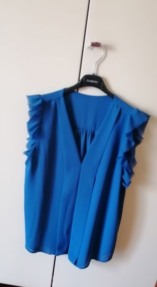 Camicia donna a maniche corte a foglia 