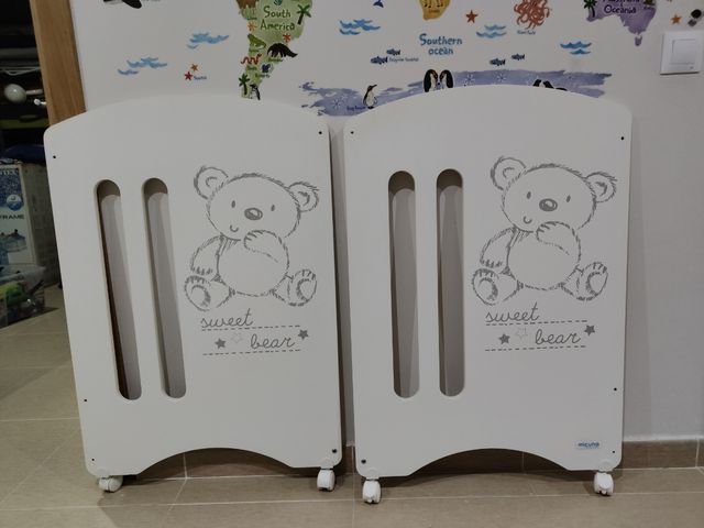 Cuna bebé sweet bear, regalo colchón y chichoneras