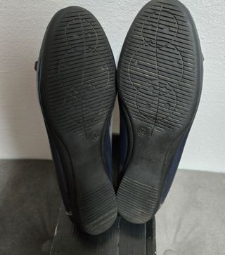 Mocasines color azul marino de piel, 35