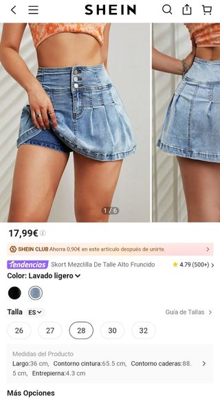 Falda corta vaquera 