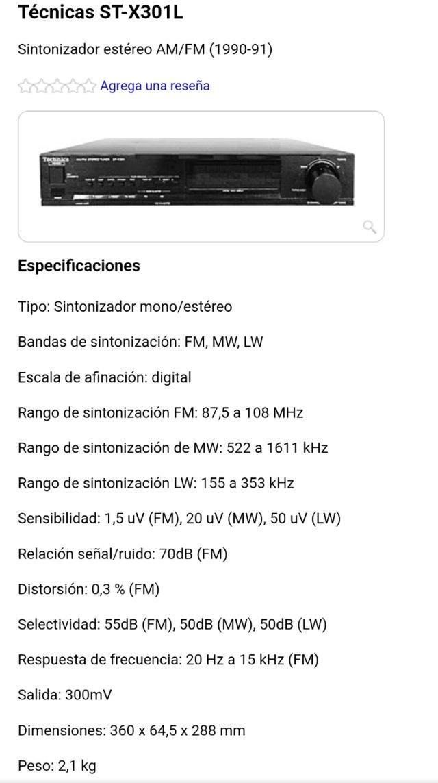 Sintonizzatore Am-Fm Technics