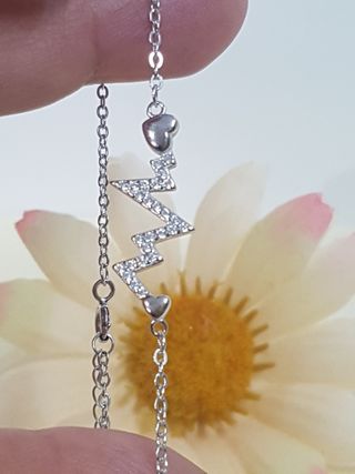 Pulsera electrocardio De Plata De Ley 925