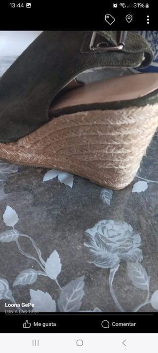 Sandalias de piel cuña t.38