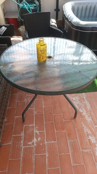 MESA JARDIN CRISTAL FORJA