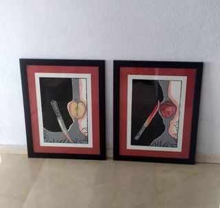 Pareja cuadros arte contempóraneo