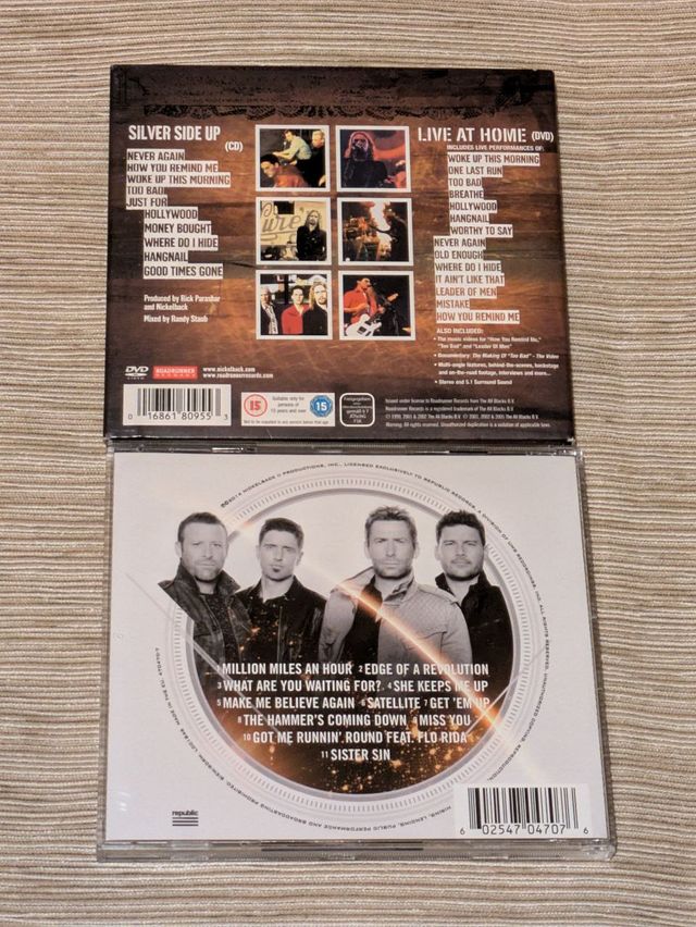 Nickelback Silver/No Fix/Dark Horse/All The Right