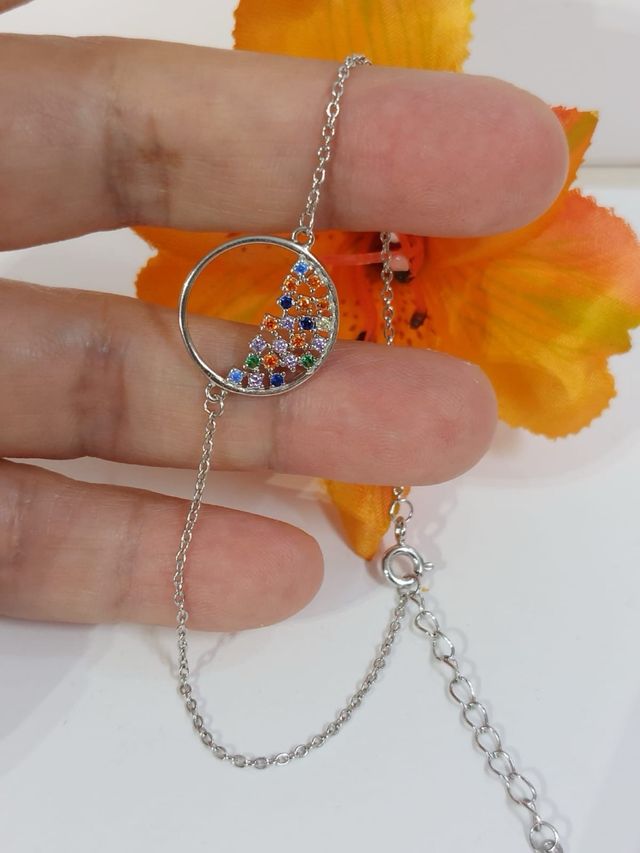 Pulsera Circulo Vida De Plata De Ley 925