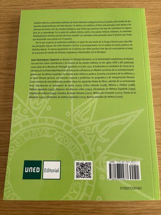 Análisis métrico Libro UNED