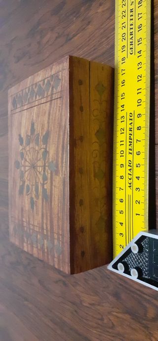 Joyero bronce y madera antiguo. Caja antigua joyas