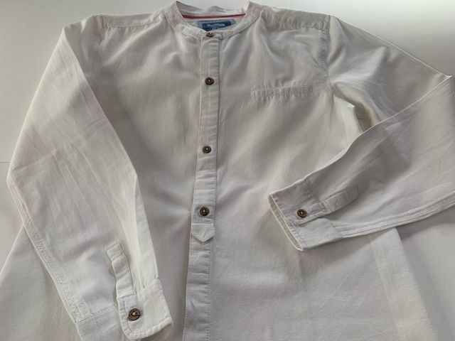 CAMISA BLANCA CUELLO MAO T-13,14  MANGA LARGA