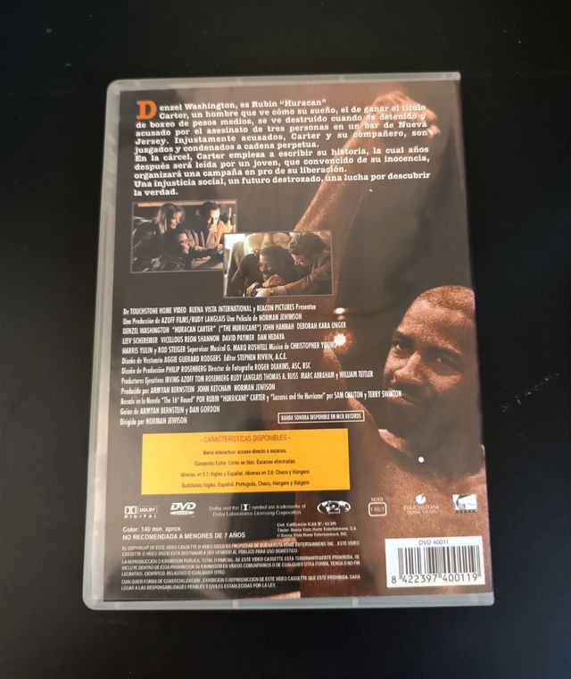 Película DVD Huracán Carter