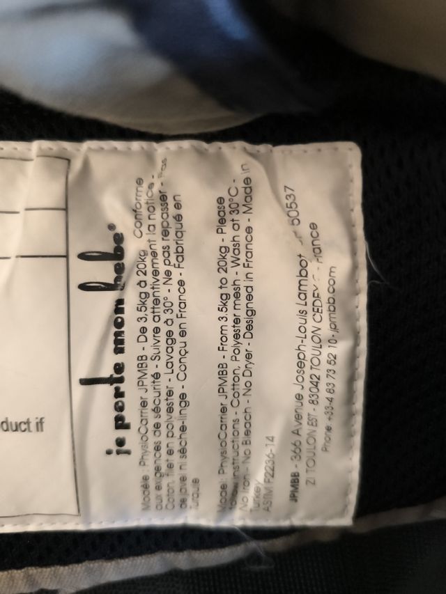 Mochila porteo ergonomica physiocarrier