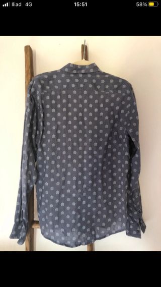 Camicia Uomo Imperial Estiva in Lino Azzurra Tg M