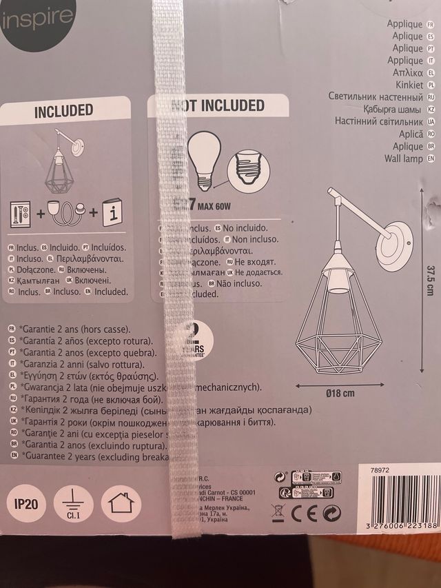 Lampara terraza color cobre