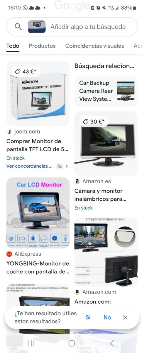 Monitor de cámara trasera