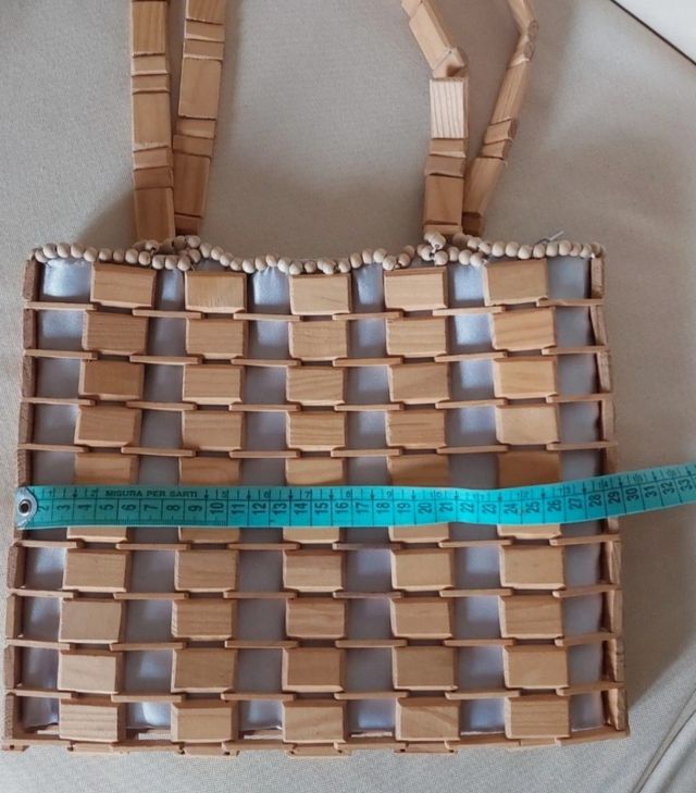 Borsa vintage in legno e raso. Sac. Sacados muje