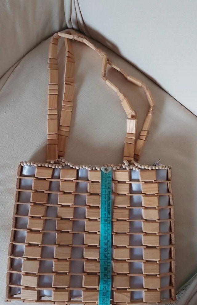 Borsa vintage in legno e raso. Sac. Sacados muje