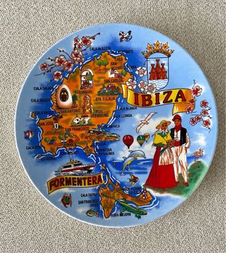 Piatto souvenir Ibiza da appendere diametro 15 cm 