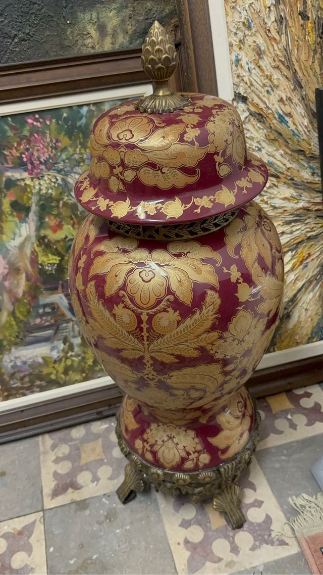 Jarron limoge siglo XIX estilo Luis XV