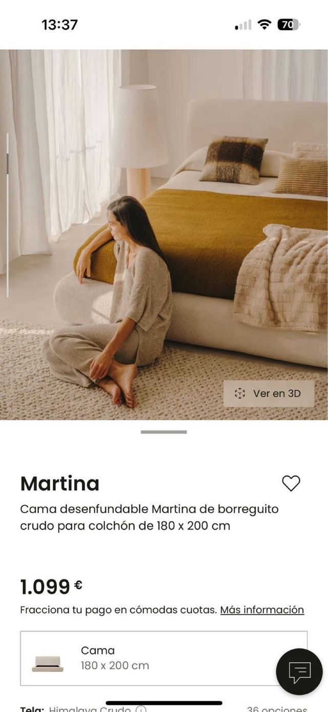 Cama Kave Home 180x200