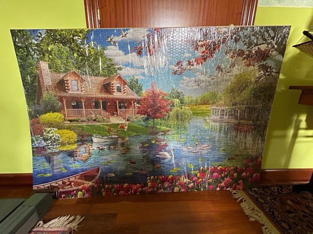 Puzle hecho y puesto en madera