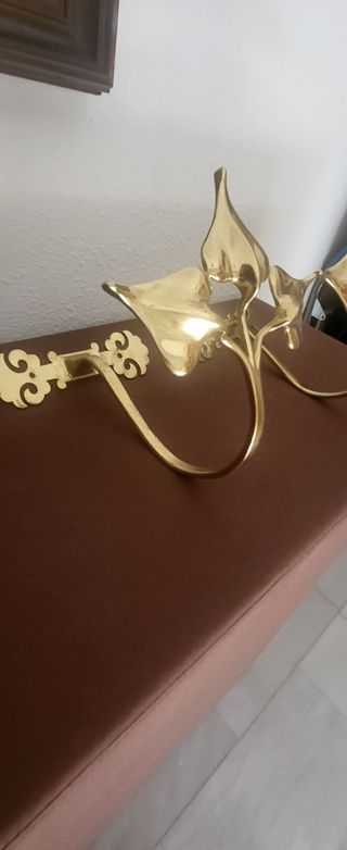 2 recoge cortinas de bronce macizo