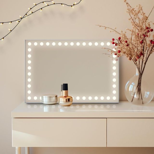 Espejo Maquillaje con Luz LED Botón Táctil