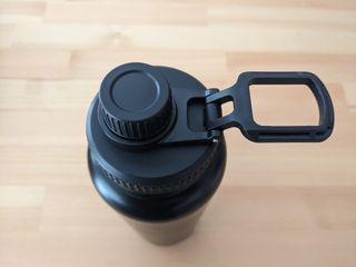 Bidón térmico botella 1L Inox tapón rosca, negro