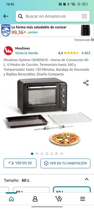 Moulinex Optimo OX495810 - Horno de Convección 60L
