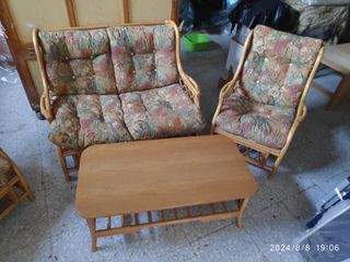 Conjunto de Mimbre para terraza o jardín.