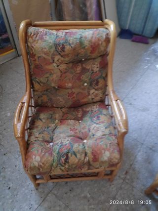 Conjunto de Mimbre para terraza o jardín.