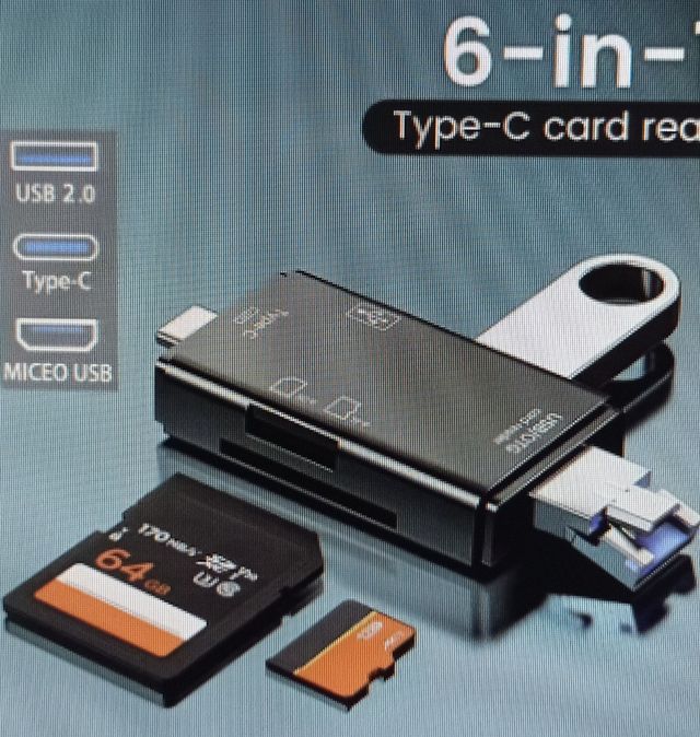 Lector tarjetas multifuncion 6 en 1