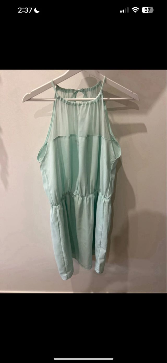 Suite Blanco Vestido tirante Verde Menta