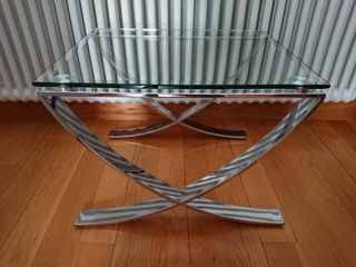 Nueva ECI Mesa auxiliar de Cristal y Acero