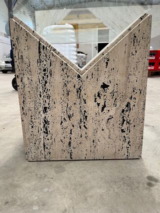 Mesita marmol con cristal