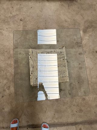Mesita marmol con cristal