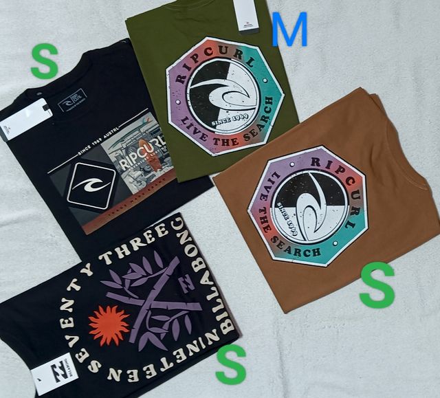 Camisetas Quiksilver, Billabong, Ripcurl
