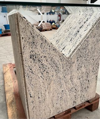 Mesa marmol con cristal