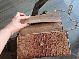 Bolso de cuero genuino de cocodrilo. New