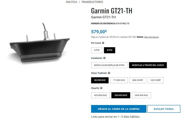Transductor Garmin GT21-TH