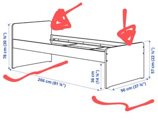 SLÄKT SLAKT cabecero y parte abajo cama 90 cm