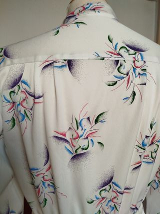 Vestido vintage blanco con flores talla 42