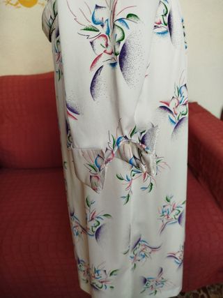 Vestido vintage blanco con flores talla 42