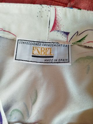 Vestido vintage blanco con flores talla 42