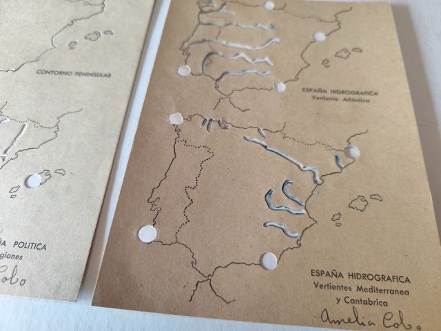 Cuaderno geografía antiguo década 50