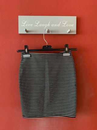 Falda negra rayas corta Pull&Bear - Nueva