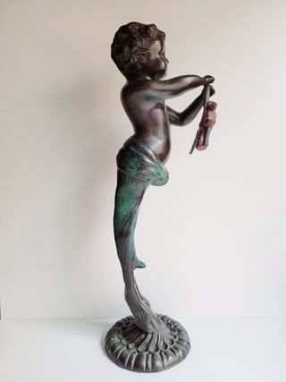 ANTIGUA ESCULTURA DE BRONCE FAUNO SÁTIRO SIGLO XIX